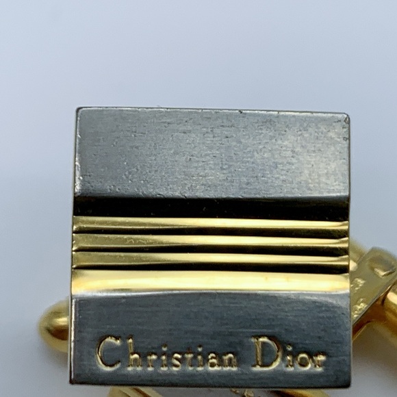 Vintage Christian Dior Two-Tone Gold and Silver Cufflinks - Picture 6 of 6